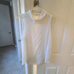 Splendid Mixed Media Soft White Turtleneck Sleeveless Top Size Small